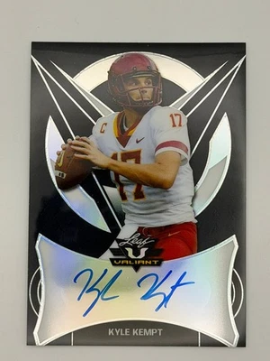 2019 Leaf Valiant Kyle Kempt Auto 3/5 Iowa State QB Short Print - Image 1 of 2