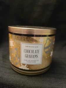 BATH & BODY WORKS CHOCOLATE GRAHAMS KERZE 3 DOCHT DUFT GROSS NEU  - Bild 1 von 6