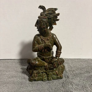 Vtg 9” Mayan Warrior Figurine Heredia Mexican Archaeological Reproductions Decor - Picture 1 of 6