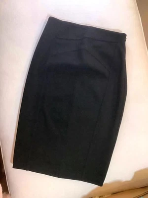 Helmut Lang Negro Lápiz Falda Recta Oficina Fiesta Vacaciones Diseñador Elástico XS Foto 1 de 4