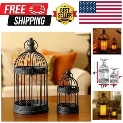 Bird Cage Decor Candle Holder Lantern Decorative Table Centerpiece Halloween ... - Image 1 of 4