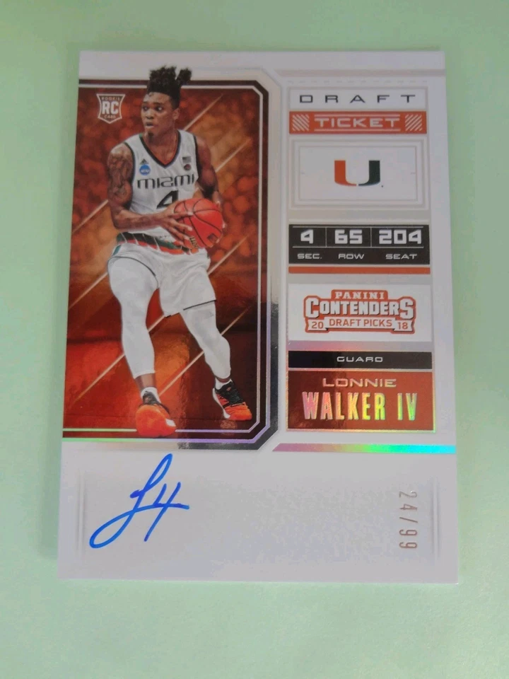 Lonnie Walker 2018 Panini Contenders Draft Picks - Auto /99#63 Draft Ticket  - Image 1 of 1