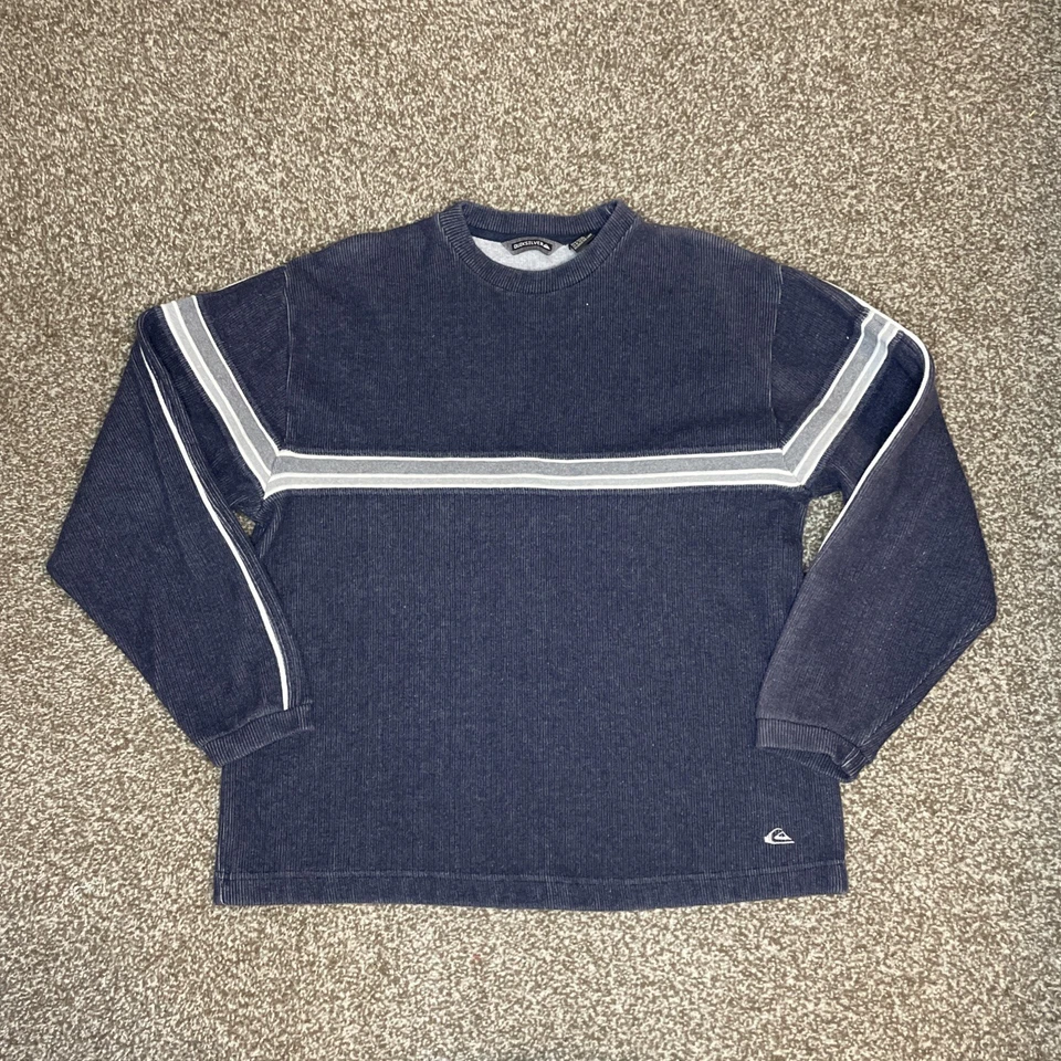 Camisa De Colección Años 90 Quicksilver Ropa De Surf Manga Larga Para Hombre XL Y2K Rayas Pesadas Foto 1 de 4