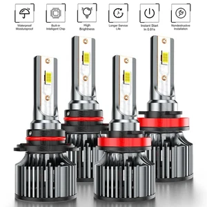 4x 9005+H11 LED Headlight Combo Hi-Lo Beam Bulbs Kit For Honda Civic 2016-2020 - Picture 1 of 15