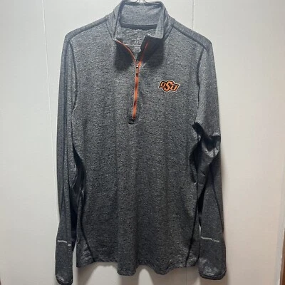 Nike Dri Fit OSU Oklahoma State 1/4 Cremallera Pullover Camisa Mujer Talla XL Gris Foto 1 de 4