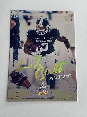 2019 Panini Luminance L.J. Scott Rookie 66/275 Gold SP #161 Baltimore Ravens RC - Image 1 of 2