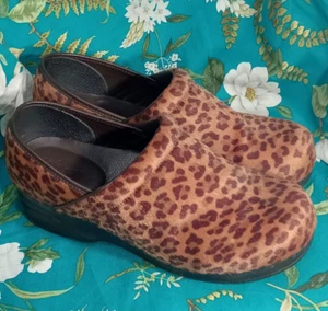 Croft & Barrow Juliana * Leopard Faux Fur Clogs Mules Women's Size 11 M - Picture 1 of 12