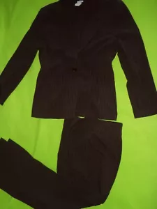 Conjunto de dos piezas a rayas marrones, blazer y pantalón ~JR talla 13 ~ de Modern Essentials. - Imagen 1 de 5