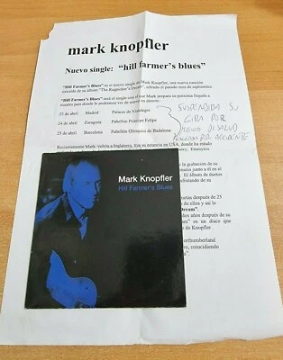 MARK KNOPFLER Hill farmer's blues SPANISH PROMO CD SINGLE + SPANISH PRESS INSERT - Image 1 of 4