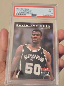 Tarjeta de baloncesto Skybox Dream Team 1992 Estados Unidos David Robinson #77 | PSA 9 como nueva Pop 7 - Imagen 1 de 6