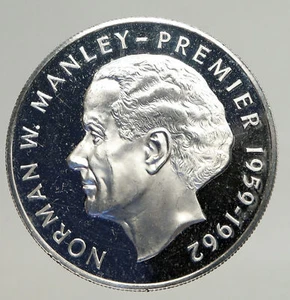 1977 JAMAICA Premier Norman W Manley OLD Vintage Proof Silver $5 Coin NGC i93525 - Picture 1 of 3