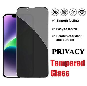 2x For iPhone 15 14 13 12 11 Pro Max Xs Privacy Tempered Glass Screen Protector