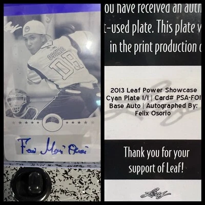 2013 Leaf Power Showcase Felix Osorio Printing Plate Cyan 1/1 #PSA-FO1 Auto - Image 1 of 4