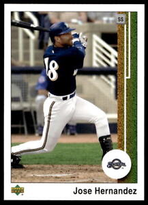 2002 UD Authentics 101 Jose Hernandez   Milwaukee Brewers  Baseball Card