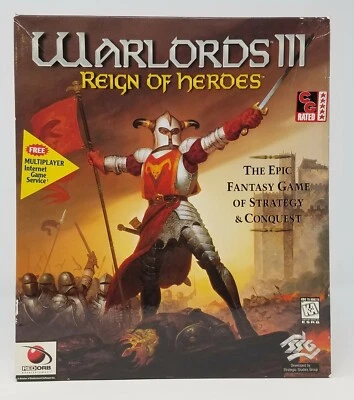 Warlords III: Reign of Heroes (PC 1997) BIG BOX SEALED  - Image 1 of 4