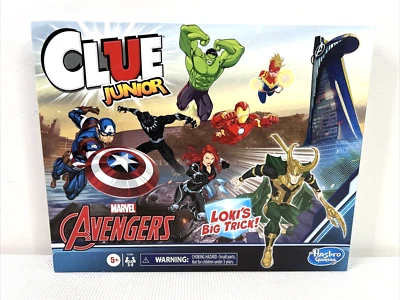 Clue Junior MARVEL AVENGERS Board Game Loki's Big Trick Family Game Night VGUC - Image 1 of 4