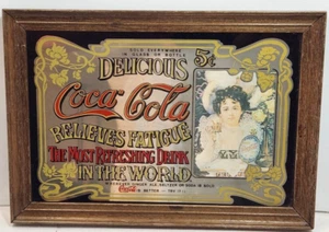 Rare Vintage Coca Cola Mirror Sign 13" x 9" Hand Made in England Cosalt Grimsby - Picture 1 of 9
