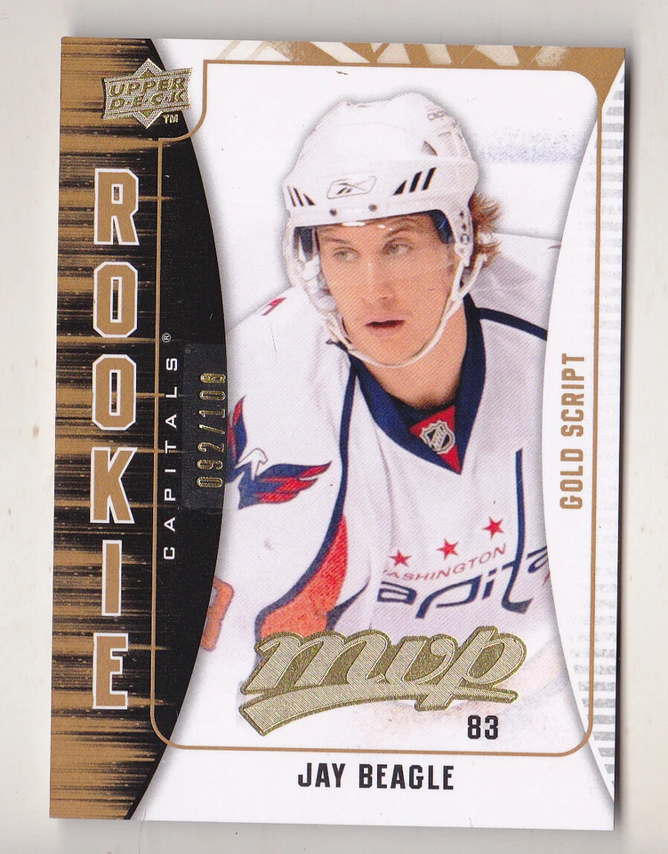 09-10 UD MVP Jay Beagle /100 Rookie GOLD SCRIPT Capitals 2009 - Image 1 of 1