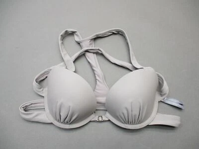 34A Aerie Womens Gray Underwire Padded Front Closure Racerback Push-Up Bra 6L - Image 1 of 4