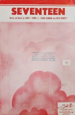 Seventeen John F Young Chuck Gorman Piano Song Lyrics Sheet Music d6 - Image 1 of 3