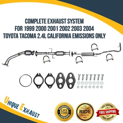 Sistema de escape completo para Toyota Tacoma 99-04 2,4 L emisiones California 103,3" WB Foto 1 de 4