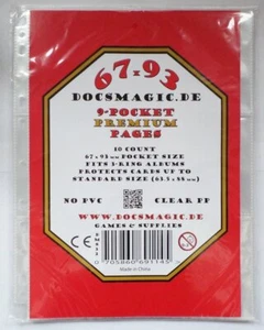 50 páginas premium de 9 bolsillos de Docsmagic.de - 11 orificios - sitios de carpeta de álbum de 3 anillos - MT - Imagen 1 de 7