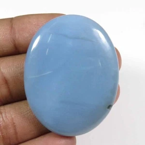 Natural Owyhee Opal Gemstone 42x33 mm Polished Smooth Oval Blue Cabs 66Cts OP-82 - Picture 1 of 9