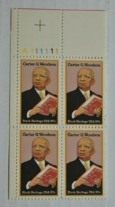 1984 CARTER G. WOODSON USA  20c Plate Blocks of 4 Stamps #2073 ~    MNH - Picture 1 of 5