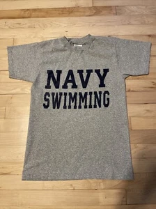Vintage Navy Swimming Shirt Small Men’s Made In USA Single Stitch Naval Academy - Picture 1 of 10