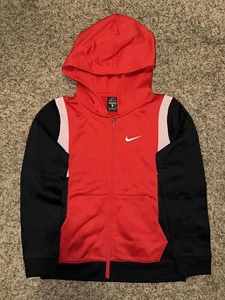 Nike Big Kids (Boy’s) Elite Victory Thermal Full Zip Red Hooded Jacket - Picture 1 of 10