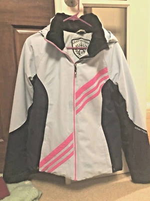 Parka de esquí Obermeyer para niñas adolescentes talla XL (18-20) y guantes nuevos azul negro rosa Foto 1 de 4