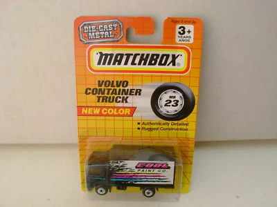 1992 MATCHBOX SUPERFAST MB23 VOLVO CONTAINER TRUCK COOL PAINT CO. NEW ON CARD - Image 1 of 4