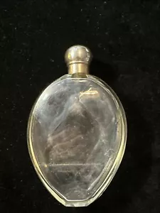 More details for antique glass bottle - silver plated top
