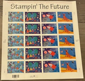 STAMPIN' THE FUTURE 20 Stamp 33c Self Adhesive Stamp Souvenir Sheet 1999 USPS - Bild 1 von 2