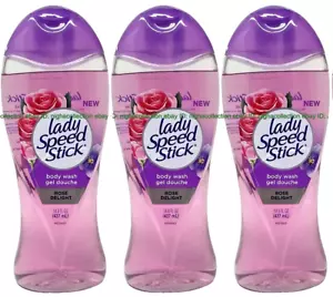 ( Lot 3 ) Lady Speed Stick Rose Delight Body Wash Bath 14.8 oz 437ml Each NEW - Picture 1 of 9