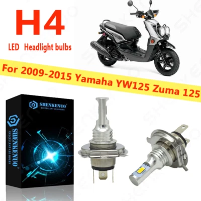 H4 LED Headlight Bulb Kit 8000k Ice Bule For 2009-2015 Yamaha YW125 Zuma 125 - Image 1 of 4