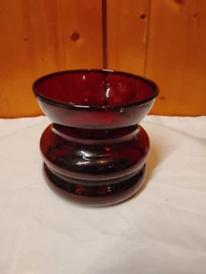 VTG 1950s Anchor Hocking Royal Ruby Red Glass-Ladies Spittoon/Vase-3.75" - Picture 1 of 3