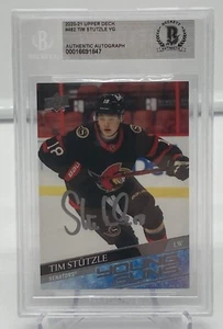 Tim Stutzle Signed 2020-21 Upper Deck Young Guns Rookie Card BAS COA Autograph - Picture 1 of 2