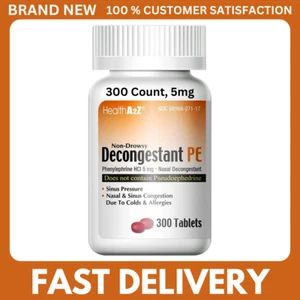 300 Ct. Decongestant PE Phenylephrine HCl Non-Drowsy Nasal & Sinus Congestion - Picture 1 of 7