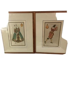 Vintage F.T. Richards Hand Colored Golfer Prints w/Royal Crest Set of 2 - Picture 1 of 12