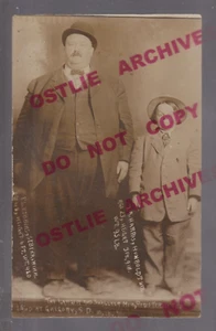 Gregory SOUTH DAKOTA RPPC 1911 LAND RUSH Registration LARGEST & SMALLEST MEN SD - Picture 1 of 3
