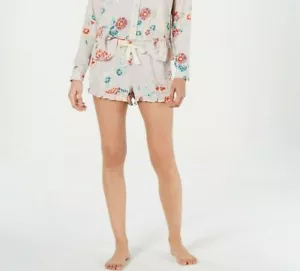 Neu mit Etikett! Josie Natori Gr. XL Lotus Boutique Blumen-Print Satin Pyjama Shorts Smoke - Bild 1 von 4