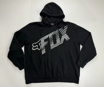 Fox Racing Heritage 锻造连帽衫套衫男式 XXL BMX 摩托车越野车黑色白色 — 第 1/4 张图片