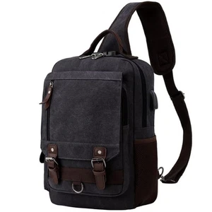 Retro Crossbody Bag Sling Bag Canvas Messenger Bag for Men Women Shoulder Bag... - Picture 1 of 7