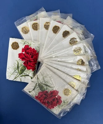 Lot 13 Serviettes en Coton “Grand Teint” 1960 - 1980 Neuf sous blister 45×45 cm - Photo 1/2