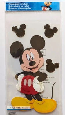 Disney Mickey Mouse Scrapbooking EK Success pegatinas 3 dimensiones 2019 4 piezas nuevas con etiquetas Foto 1 de 4