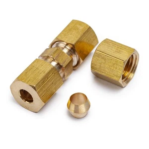3/16 OD Brass Compression Union,Sleeve Ferrule,Nut Sets (Pack of 130) - Picture 1 of 9