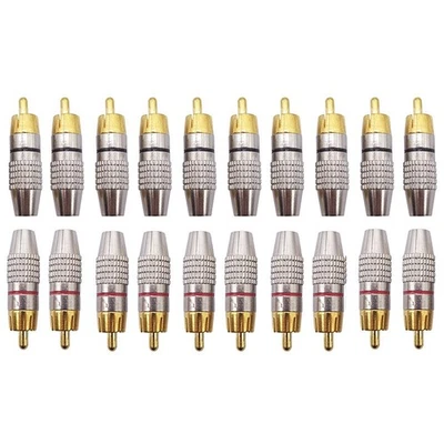 20pcs Adapter Connectors Gold Plated Audio Video for Audio Speakers/Amplifiers - Image 1 of 4