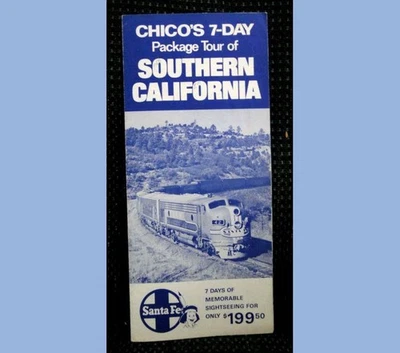 1968 vintage SANTA FE RR railroad CHICOS SOUTHERN CA tour brochure TRIAN TRAVEL - Image 1 of 3