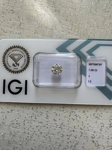 1,06 ct Diamante Naturale Brillante – Colore J, Purezza I2 – IGI Certificato - Imagen 1 de 3